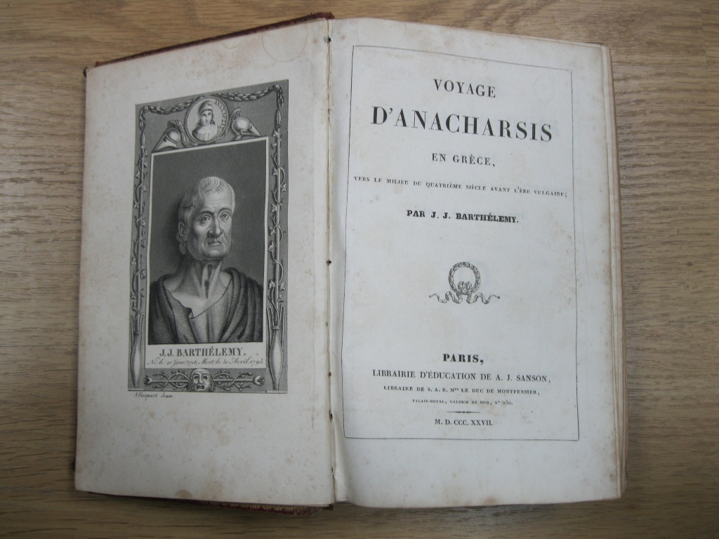 Viaje de Anacarsis en Grecia, 1827. J.J. Barthélemy. Muy bien ilustrado